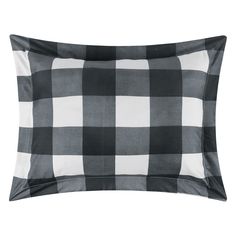 a black and white checkered pillow case