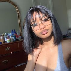 Short Hair Black, Short Straight Hair, Layered Bob, Short Bob Wigs, Short Hair With Bangs, Bob Haircuts, Straight Human Hair, Short Wigs, Baddie Hairstyles