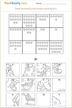 the printable worksheet for children to learn how to write numbers and pictures