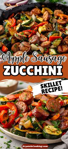 Try this Healthy Apple Sausage Zucchini Skillet recipe! A quick and easy stovetop dinner idea perfect for busy nights.