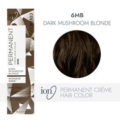 ion Color Brilliance Permanent Creme Hair Color utilizes pure ionic micro pigments for deeper, more intense color. Ion 6MB Dark Mushroom Blonde Permanent Creme Hair Color | Blonde | 2.05 oz. | Sally Beauty Ion Dark Mushroom Blonde, Mushroom Ash Brown Hair, Sallys Hair Dye, Dark Mushroom Brown Hair Color, Sally Beauty Hair Color, Ion Hair Color Chart, Sombre Hair Color, Coffee Hair Color, Ion Hair Colors