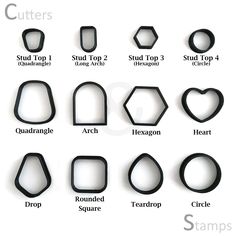 the different shapes and sizes of cookie cutters are shown in this graphic guide for beginners