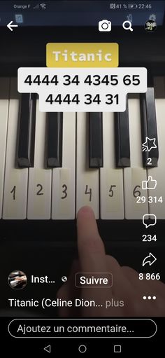 someone is playing piano on their cell phone with the caption's name below