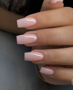 Nail Ideas Natural Colors, Wedding Nails Blush Pink, Hyperrealistic Acrylic Nails, Acrylic Nails With Normal Polish, Light Pink No Chip Nails, Long Bubble Bath Nails, Basic Nails Ombre, Acrylic Nail Designs Solid Colors, Plain Light Pink Acrylic Nails