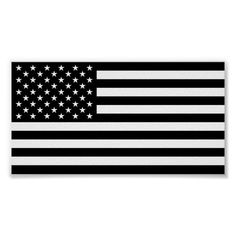 an american flag is shown on a black and white background, with stars in the center