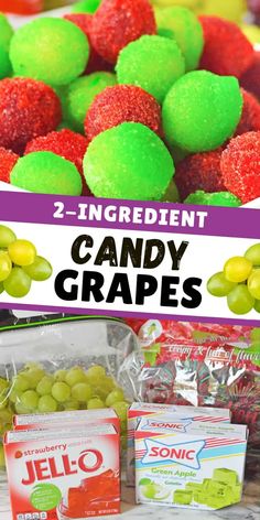 two ingredient candy grapes are on display for sale