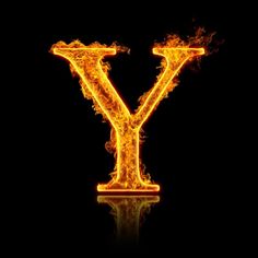 the letter y is made up of fire