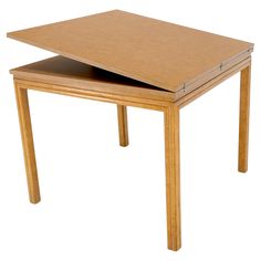 a wooden table with one section open on the top and another half closed on the bottom