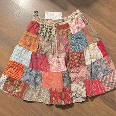 Fully Lined. One Size Fits Most. Skirts Flowy, Boho Skirts, Pink And Orange, Henna, Elastic Waist, Womens Skirt, Elastic, Orange, Pattern