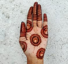 a person's hand with henna on it