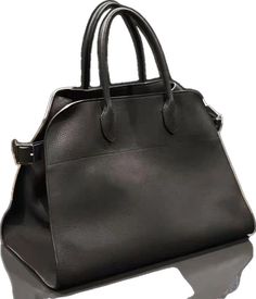 THE VALENTINA Tote High-end Black Everyday Satchel, High-end Black Satchel For Everyday Use, High-end Soft Leather Shoulder Bag For Travel, Luxury Solid Color Shoulder Bag, Luxury Solid Shoulder Bag, High-end Black Leather Bags, High-end Large Capacity Satchel For Daily Use, High-end Soft Leather Shoulder Bag For Daily Use, High-end Handheld Satchel For Everyday Use