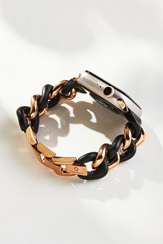 Stainless steel, leather, gold or rose-gold plating Removable clasps Imported | Leather Link Apple Watch Band 40/41mm by Goldenerre in Pink, Women's, Leather/Gold/Stainless Steel at Anthropologie Luxury Gold Watch Bands With Leather Strap, Luxury Gold Leather Strap Watch Bands, Luxury Adjustable Watch Band With Stainless Steel Clasp, Luxury Gold Chain Link Watch Bands, Luxury Metal Watch Accessories, Luxury Chain Link Watch Band With Bracelet Strap, Rose Gold Watch Band For Fashion Accessory, Luxury Chain Link Metal Watch Bands, Rose Gold Watch Bands With Bracelet Strap