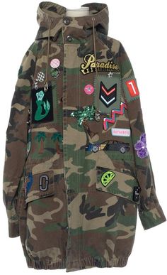 Camoflauge Jacket, Marc Jacobs Designer, Patch Jacket, Hooded Denim Jacket, Camouflage Jacket, Heavy Jacket, Beaded Jacket, Canvas Jacket, Camo Jacket