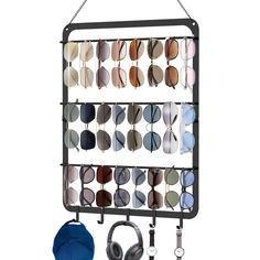 PRICES MAY VARY. 🕶【Upgraded 3 Tier Sunglasses Organizer with 5 Hooks】By upgrading to a 3-layer design plus 5 removable hooks, each tier can hold 8 pairs of sunglasses , our sunglass rack can hold a total of 29 pairs of glasses. The compact designed eyeglass rack has big storage capacity, you can easily organized all your sunglasses with it. 🕶【Sturdy and Reliable】Compared with other acrylic materials on the market, our sunglasses holder rack is made of high quality solid iron, using advanced po Sunglass Rack, Simple Sunglasses, Closet Storage Accessories, Wand Organizer, Eyewear Display, Sunglasses Organizer, Sunglasses Storage, Metal Eyeglasses, Sunglasses Holder