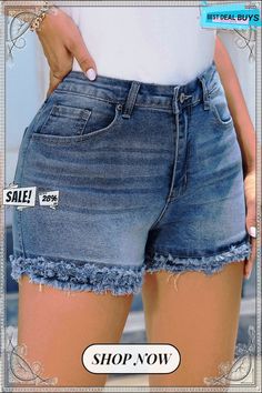 Blue Raw Hem High Waist Skinny Denim Shorts Mid-rise Medium Wash Bottoms With Frayed Hem, Mid-rise Jean Shorts With Frayed Hem, Mid-rise Fitted Jean Shorts With Frayed Hem, Fitted Mid-rise Jean Shorts With Frayed Hem, Fitted Denim Blue Shorts With Frayed Hem, Dark Wash Mid-rise Jean Shorts, High-waisted Shorts With Frayed Hem In Medium Wash, Mid-rise Medium Wash Jean Shorts For Spring, Denim Blue Short Denim Bottoms