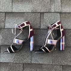 Sexy And Beautiful Women’s Sandals. Unworn. No Original Box. Purple Block Heel Shoes For Night Out, Purple Block Heel Heels For Night Out, Purple Ankle Strap Heels For Night Out, Trendy Purple Heels For Night Out, Ankle Tie Heels, Tie Heels, Women's Shoes Sandals, Shoes Sandals, Original Box