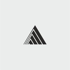 a black and white triangle logo