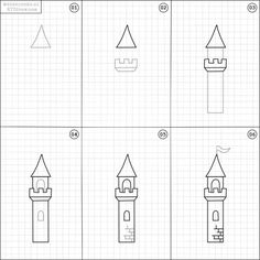 how to draw a castle step by step instructions for kids and beginners with pictures