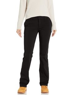 PRICES MAY VARY. Midrise; boot cut leg Hook and-eye closure provides a smooth clean front Flex tummy panel to slim silhouette Bi-stretch fabric for 360-degree movement Rinsed for softness Fitted Straight Leg Elastane Work Pants, Fitted Mid-rise Work Pants, Classic Stretch Mid-rise Work Pants, Beige Trousers Outfit Winter, Trousers Outfit Winter, Beige Trousers Outfit, White Jeans Outfit Winter, Khaki Uniform Pants, Basic Wardrobe Pieces