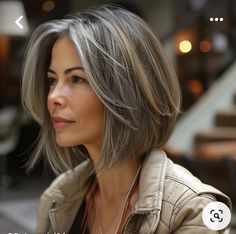 Grey Blending, Hair 50, Mom Hair, Short Silver Hair, Chin Length, Shorter Hair, Gray Hair Cuts, Blending Gray Hair, Hair 2024