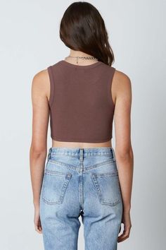 Final Sale - Get it before it's gone! Upgrade your basic wardrobe in the Next Level Chestnut Brown Cinched Cropped Tank! Soft and stretchy ribbed knit shapes a cropped tank silhouette with a crew neckline, a sleeveless bodice, and cinched detail on hem. DETAILS & CARE Rayon/Spandex. Machine wash cold. Imported. Brown Tank Top, Basic Wardrobe, Boho Pink, Chestnut Brown, Pink Boho, Sleeveless Crop Top, Wardrobe Basics, Cropped Tank Top, Crop Tank