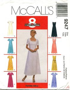 a woman's dress and top sewing pattern, with the number 8 on it