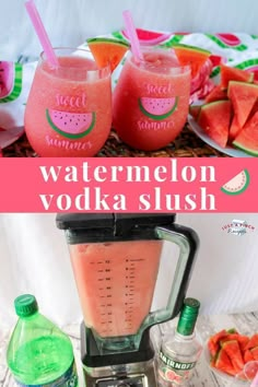 watermelon vodka slush is the perfect summer drink