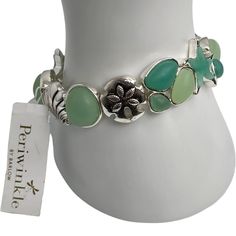 Periwinkle By Barlow Stretch Bracelet Silver Tone Starfish Green Sea Ocean Coastal Stones New With Tags. Please See Photos For Condition And Measurements. Elegant Silver Charm Bracelet For Beach, Ocean-inspired Green Jewelry For Vacation, Adjustable Silver Jewelry With Starfish Charm, Beach-ready Green Stackable Jewelry, Adjustable Silver Starfish Jewelry, Adjustable Silver Charm Bracelet For Beach, Silver Adjustable Charm Bracelet For Beach, Handmade Green Bracelet With Ocean-inspired Style, Adjustable Green Jewelry With Starfish Charm