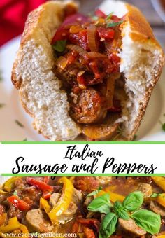 this italian sausage and peppers recipe is so easy to make in the slow cooker