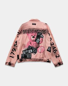 Daddy Bear Denim Jacket – DUST OF GODS Pink Denim Outerwear For Streetwear, Pink Denim Jacket For Streetwear, Dust Of Gods, Upcycled Fabric, Diy Fashion Accessories, Street Fashion Men Streetwear, Clothing Websites, Dry Brushing, British Indian