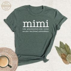 Mimi Definition Shirt, Mother's Day Gift for Mimi Tshirt, Grandma Gift Outfit, Mimi Birthday Tee, Grandmother Gift Tee , Funny Granny Shirts.  Welcome to BestMomentTees! Step into a world of comfort and style with our handmade shirts from the renowned Bella Canvas brand. The solid colors are 100% pure cotton, while the delightful heather colors are a charming blend of 52% cotton and 48% polyester. 🍃 Each shirt is a true labor of love, meticulously created using the innovative DTF printing metho Mimi T Shirt Ideas, Mimi Shirt Ideas, Grandma Cricut, Mimi Shirts, Funny Granny, Mimi Quotes, Funny Grandma Shirts, Granny Shirts, Mimi Birthday