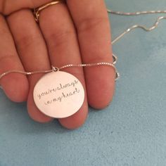 925 Sterling Silver - Personalized Text - Phrase Necklace - Custom Quote - Engraved Charm - Round Pendant - Circle Necklace - Gifts for Her . . . . . . . . . . . . . . . . . . . . . . . . . . . . . . . . . . . . . . . . . . . . . . . . . . . . . . . . . . . . . . . . . . . . . . . . . . . . . . . . Looking for a thoughtful gift for your loved one? You will love this high quality 925 Sterling Silver Phrase necklace. This is a perfect gift for your girlfriend or wife. This lovely 925 sterling silv Engraved Sterling Silver Necklace, Custom Engraved Sterling Silver Necklace, Silver Hand Stamped Round Pendant Jewelry, Stamped Sterling Silver Necklaces, Sterling Silver Stamped Necklaces, Stamped Silver Sterling Necklace, Silver Hand-stamped Round Pendant Jewelry, Stamped Sterling Silver Pendant Jewelry, Spiritual Sterling Silver Hand Stamped Necklaces