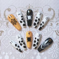 Law Nails One Piece, Trafalgar Law Nail Art, One Piece Anime Nails Designs, Anime Inspired Nails One Piece, Trafalgar Law Nails, Nail Art Designs Anime, One Piece Inspired Nails, Zoro Nails