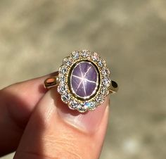 Purple Sapphire Ring, Star Sapphire Ring, Purple Star, Purple Sapphire, Star Sapphire, Cabochon Ring, Ring Metal, Yellow Sapphire, Diamond Shape