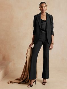 Giovana Sculpted Bootcut Pant | Banana Republic Factory Cotton Casual Pants, Brown Pinstripe, Brown Dress Pants, Fitted Dress Pants, Business Pants, Bootcut Pants, Banana Republic Factory, Banana Republic Pants, Banana Republic Women