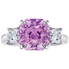 5.96 Carat Radiant Cut Pink Sapphire and Diamond Ring For Sale at 1stDibs | 954x7 Radiant Cut Ring, Pink Sapphire Diamond Ring, Radiant Cut Rings, Wedding Dr, Soul Contract, Sapphire And Diamond Ring, Contemporary Ring, Radiant Cut Diamond, Expensive Jewelry