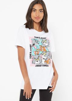 White Comic Tom and Jerry Graphic Tee | Graphic Tees | rue21 90s Shirts, Clothes Shopping, Graphic Tops, Tom And Jerry, Knit Tees, Rue21, Guys And Girls, Graphic Tee, Shopping Outfit