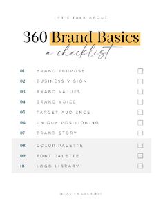 the 50 brand basics checklist