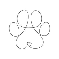 a dog's paw with a heart drawn on it