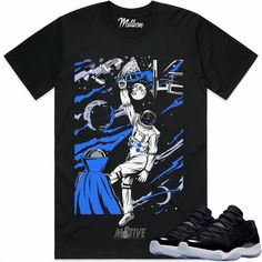 Space Dunk : Sneaker Tees Shirt to match the Jordan Retro 11 Low Space Jam 11s This sneaker shirt is made by MDM Clothing on a 100% Premium Cotton shirt that fits a little on the bigger side, more of a streetwear fit. Space Jam Jordan 1 Outfit, Jordan 11 Space Jam Outfit, Space Jam A New Legacy, Space Jams 11, Space Jams, Air Jordan 11 Space Jam, Jordan Retro 11 Low, Jordan Retro 11, Jordan 11 Low