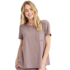 Breathable and soft with plenty of stretch, the Soft Touch Luxe Swing Tee helps turn downtime into luxurious me time. Comfy Stretch Tops For Everyday, Comfortable Stretch Tops For Loungewear, Comfy Relaxed Fit Tops For Lounging, Comfy Stretch Tops For Lounging, Versatile Relaxed Fit Tops For Lounging, Soft Stretch Tops For Lounging, Soft-washed Stretch Tops For Loungewear, Stretch Tops With Soft Texture For Lounging, Comfy Solid Color Tops For Loungewear