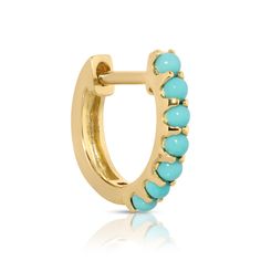 When Alli met Maya… Comfort met style. The Maya Brenner x Alli Webb capsule collection of earrings feature key styles that both women wear around the clock. Sold as singles so you can mix and match to create a look that is uniquely you! Our 14k Yellow gold Turquoise Huggie measures approximately 10mm in diameter with a 2mm width. In stock and ready to ship within 3 business days. Cleaning Jewelry, Jewelry Pieces, Jewelry Watches, Clock, Women Wear, Yellow Gold, Turquoise, Gold, How To Wear