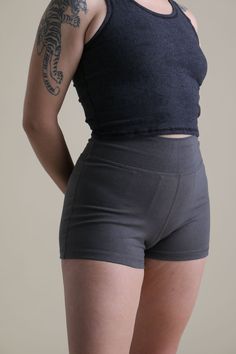 Our new and improved Hemp Shorts are here! With flatlock stitching to reinforce the seams and an added gusset, these will last even longer with regular wear & use. The hemp fabric adds antibacterial and antimicrobial properties, so your shorts won't hold onto odors like 100% cotton. Fitted Cotton Activewear Shorts, Fitted Shorts With Pockets And 5-inch Inseam, Basic Stretch Bottoms With Built-in Shorts, Fitted Gray Cotton Activewear, Basic Relaxed Fit Shorts, Stretch Cotton High-waisted Activewear Shorts, Stretch Cotton High-waisted Shorts Activewear, Stretch Cotton Activewear In Short Length, Fitted Cotton Yoga Shorts