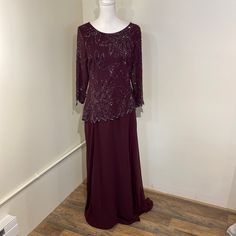 This Dress Is Beautiful! The Beadwork Is Spectacular. It’s A Beautiful Plum Dress With Iridescent Colored Beads Across The Bodice. This Dress Is So Comfortable To Wear. Shapes To Your Body Underneath And Has The Beaded Top That Flows Over Top Of The Bodice Of The Dress. New With Tags. Size 10 In Women’s. Embellished Long Sleeve Dress For Mother Of The Bride, Embellished Long Sleeve Mother Of The Bride Dress, Festive Embellished Long Sleeve Mother Of The Bride Dress, Beaded Long Sleeve Evening Dress, Beaded Fitted Dress For Mother Of The Bride, Fitted Beaded Dress For Mother Of The Bride, Long Sleeve Beaded Formal Dress, Fitted Beaded Evening Dress For Mother Of The Bride, Plum Dress