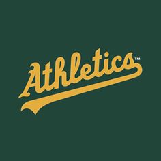 the oakland athletics logo on a green background