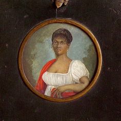 a portrait of a woman in an oval frame