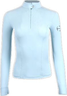 Functional Long Sleeve Tops For Outdoor, Fitted Long Sleeve Technical Top, Fitted Technical Long Sleeve Tops, Fitted Light Blue Long Sleeve Top, Winter Long Sleeve Moisture-wicking Tops, Long Sleeve Moisture-wicking Tops For Winter, Light Blue Long Sleeve Stretch Top, Moisture-wicking Long Sleeve Winter Tops, Long Sleeve Tops With Moisture-wicking And High Stretch