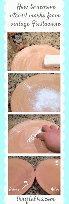 how to remove utensil marks from vintage dishes