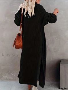 Katykey - Womens Open Front Long Cardigan: A Stylish and Versatile Sweater with Long Sleeves and Chic Side Split Design for Spring and Fall Wardrobe Versatile Sweater, Fall Care, Split Design, Side Split, Fall Wardrobe, Acrylic Material, Long Cardigan, Spring And Fall, Front Open