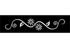 a black and white line with flowers on it